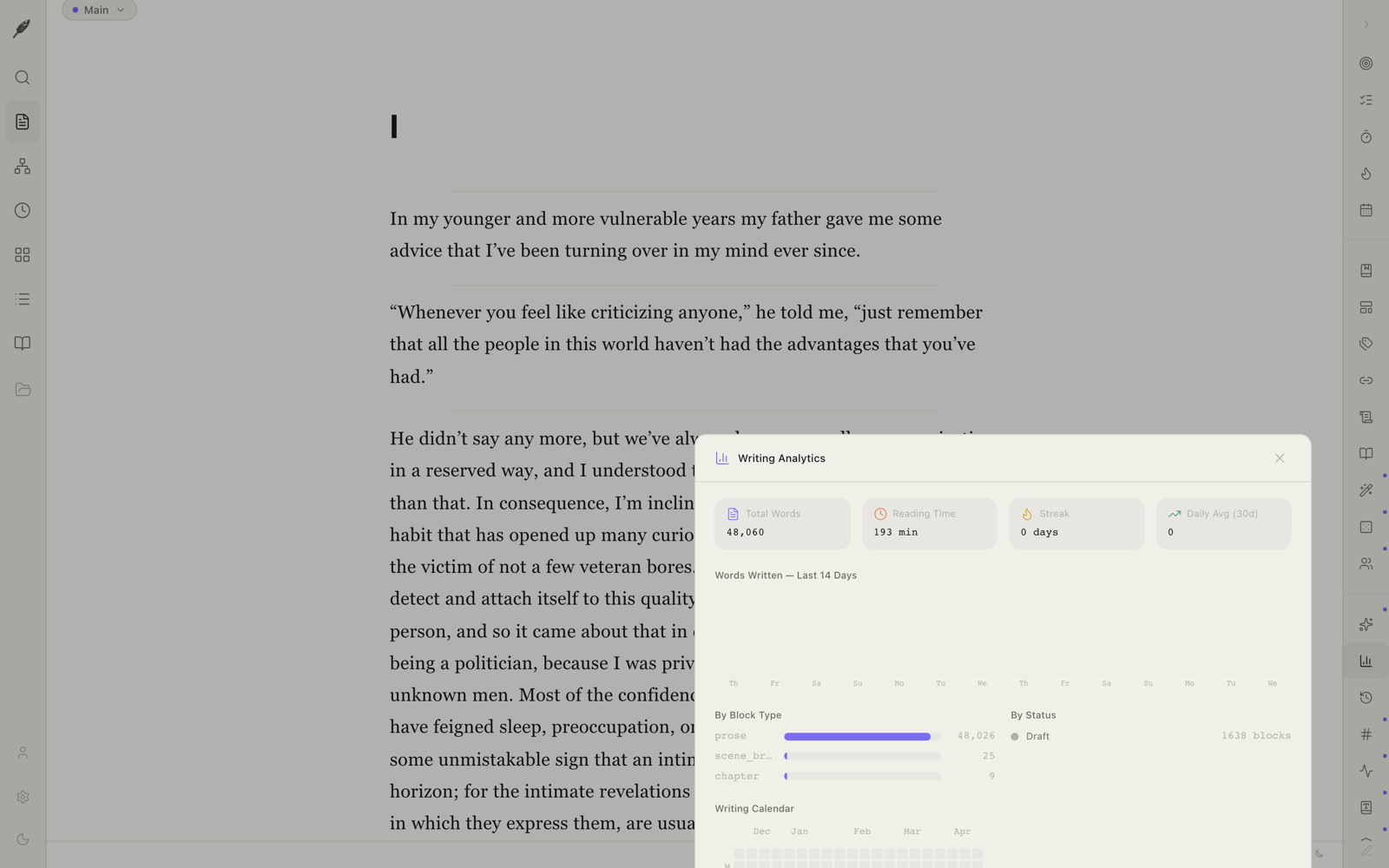 Analytics dashboard.